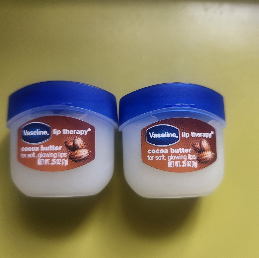 A set of 2 New Vaseline lip therapy cocoa butter
